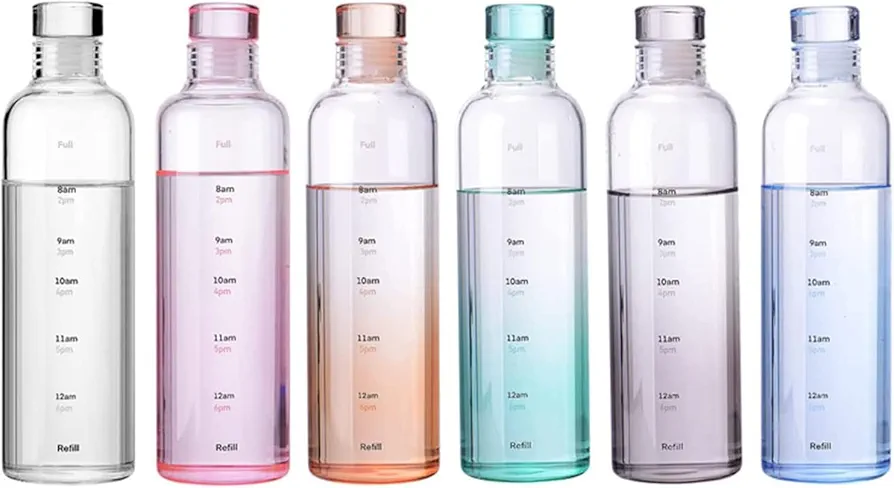 Picture of Time Scale Printed 1 pcs Clear Water Bottle | 500ml Reusable Leak Proof Airtight Lid High Quality Plastic Water Bottle | Used for Sports, Gym, Fitness  