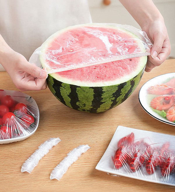 Picture of 30 Pack instant Food Covers, Plastic Stretch, Bowl Covers, Food Storage Covers Lids, Universal Elastic Stretch Polyethylene Bowl Lids Reusable Elastic Food Covers Kitchen Supplies for Fruit/Vegetable/Meat/Food  