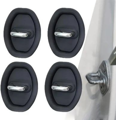Picture of 4Pcs Car Door Latch Guard Protective Cover, Car Door Lock Latches Shock Cover, Universal Protection Latches Covers, Vehicle Doors Locks Guard Stopper Set  