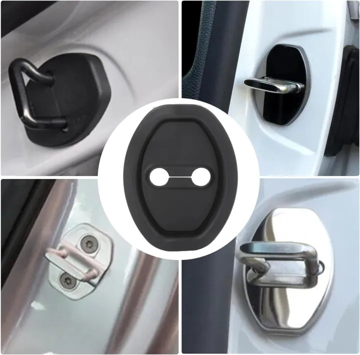 Picture of 4Pcs Car Door Latch Guard Protective Cover, Car Door Lock Latches Shock Cover, Universal Protection Latches Covers, Vehicle Doors Locks Guard Stopper Set  