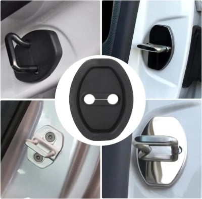 Picture of 4Pcs Car Door Latch Guard Protective Cover, Car Door Lock Latches Shock Cover, Universal Protection Latches Covers, Vehicle Doors Locks Guard Stopper Set  