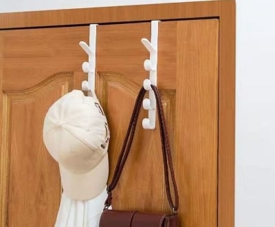 Picture of 1 Pcs Hook rack behind the door punching-free wall hanger hanger strong wall hanging bedroom simple coat storage rack Multicolor 