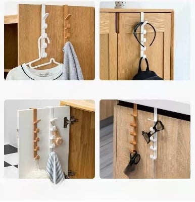 Picture of 1 Pcs Hook rack behind the door punching-free wall hanger hanger strong wall hanging bedroom simple coat storage rack Multicolor 