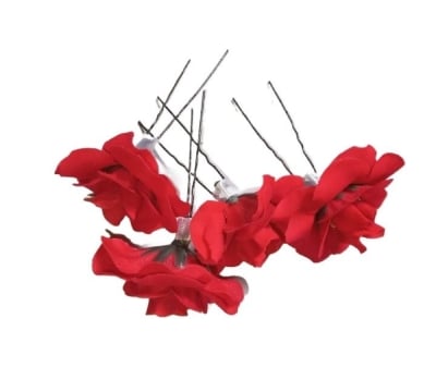 Picture of 2 pcs rose hair clip Red Int: One size