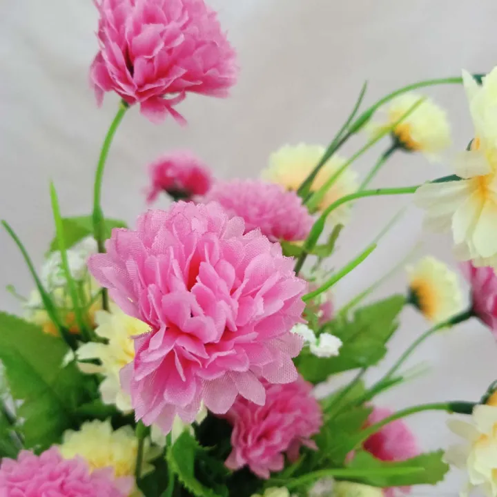 Picture of 40cm Artificial Realist Silk Flower Stick Plastic & Fabric Great for Festival, Restaurant, Home & Wedding decorations Multicolor 