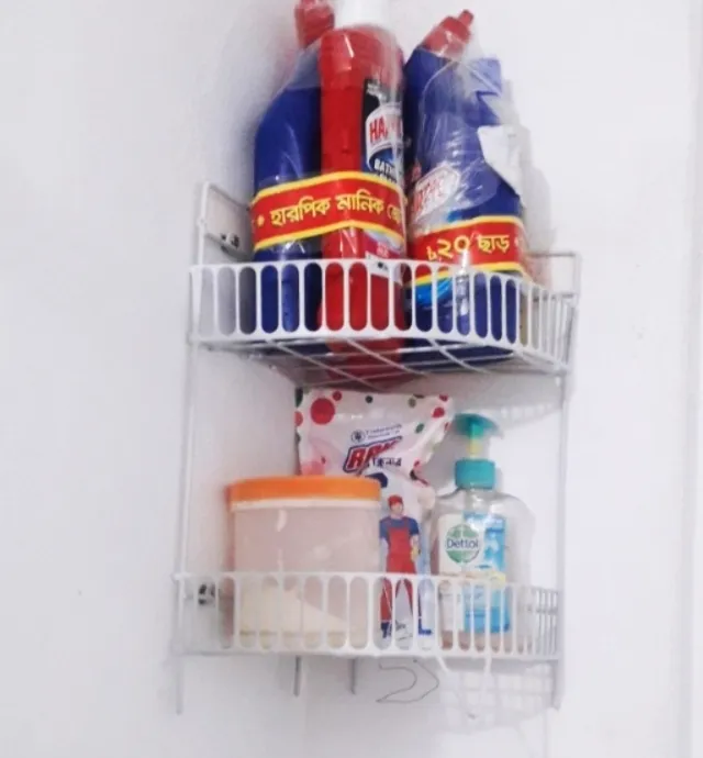 Picture of wall mounted Flower stand metal flower shelf wall decorations rack White 