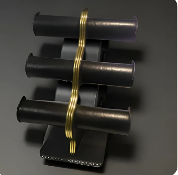 Picture of 3 Tier wood Churi Rack Velvet Bangle Watch Jewelry Display Bracelet Show Stand কাঠের চুড়ি আলনা Black 