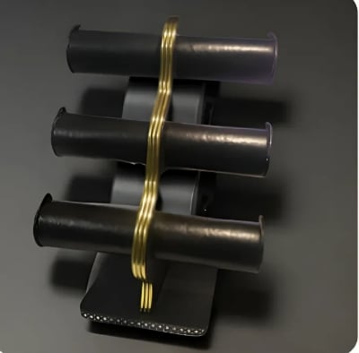Picture of 3 Tier wood Churi Rack Velvet Bangle Watch Jewelry Display Bracelet Show Stand কাঠের চুড়ি আলনা Black 
