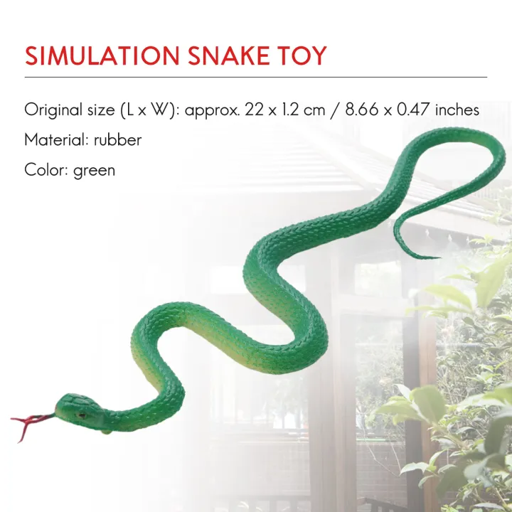 Picture of Realistic Snake Model Toy, 2Pcs Rubber Elastic Python Action Model Lifelike Snake Toy Figurines Prank Props Stress Relif Toys Educational Toys Birthday Gift for Kids Multicolor 