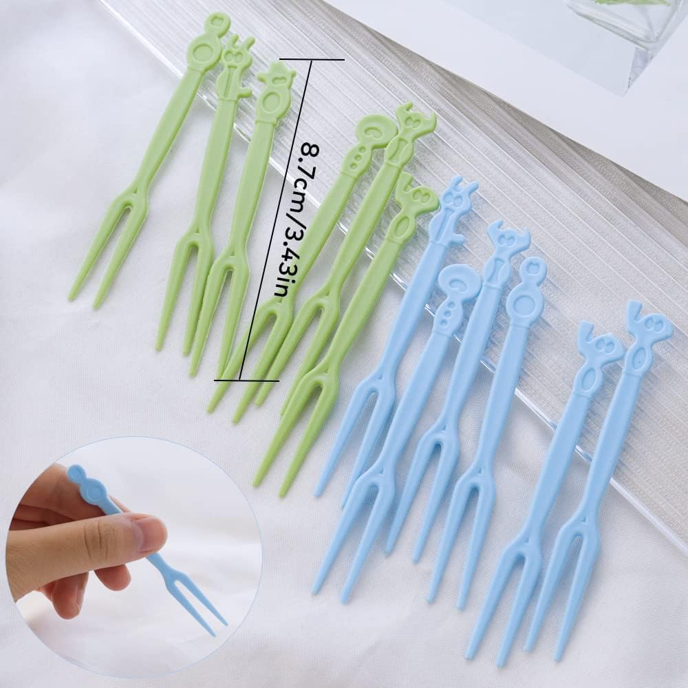 Picture of Mini Plastic Fruit Forks 40pcs multicolored Fruit Fork Mini Dessert Fork Cake Fork Food Multicolor 