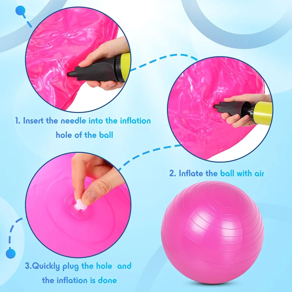 Picture of 1 Pcs Yoga Ball 75cm Exercise Ball for Working Out Birthing Pregnancy Gym Physical Therapy Balance Stability Fitness Free Pump Multicolor 