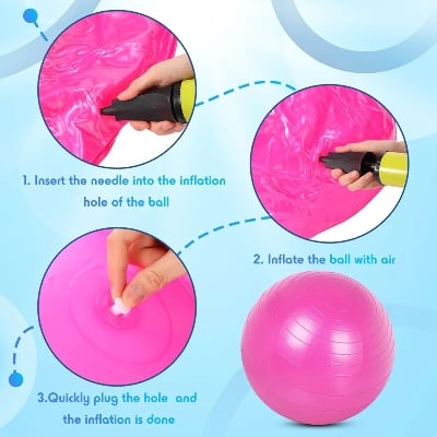 Picture of 1 Pcs Yoga Ball 75cm Exercise Ball for Working Out Birthing Pregnancy Gym Physical Therapy Balance Stability Fitness Free Pump Multicolor 