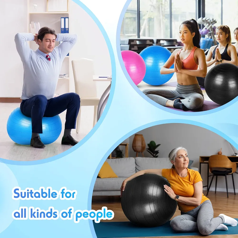 Picture of 1 Pcs Yoga Ball 75cm Exercise Ball for Working Out Birthing Pregnancy Gym Physical Therapy Balance Stability Fitness Free Pump Multicolor 