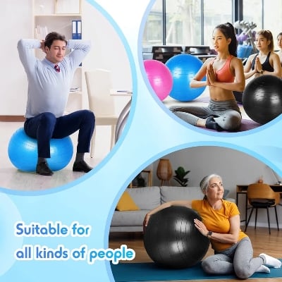 Picture of 1 Pcs Yoga Ball 75cm Exercise Ball for Working Out Birthing Pregnancy Gym Physical Therapy Balance Stability Fitness Free Pump Multicolor 