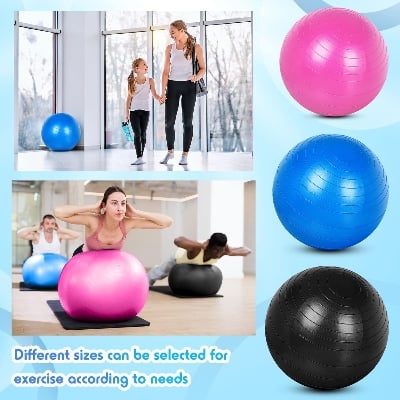 Picture of 1 Pcs Yoga Ball 75cm Exercise Ball for Working Out Birthing Pregnancy Gym Physical Therapy Balance Stability Fitness Free Pump Multicolor 