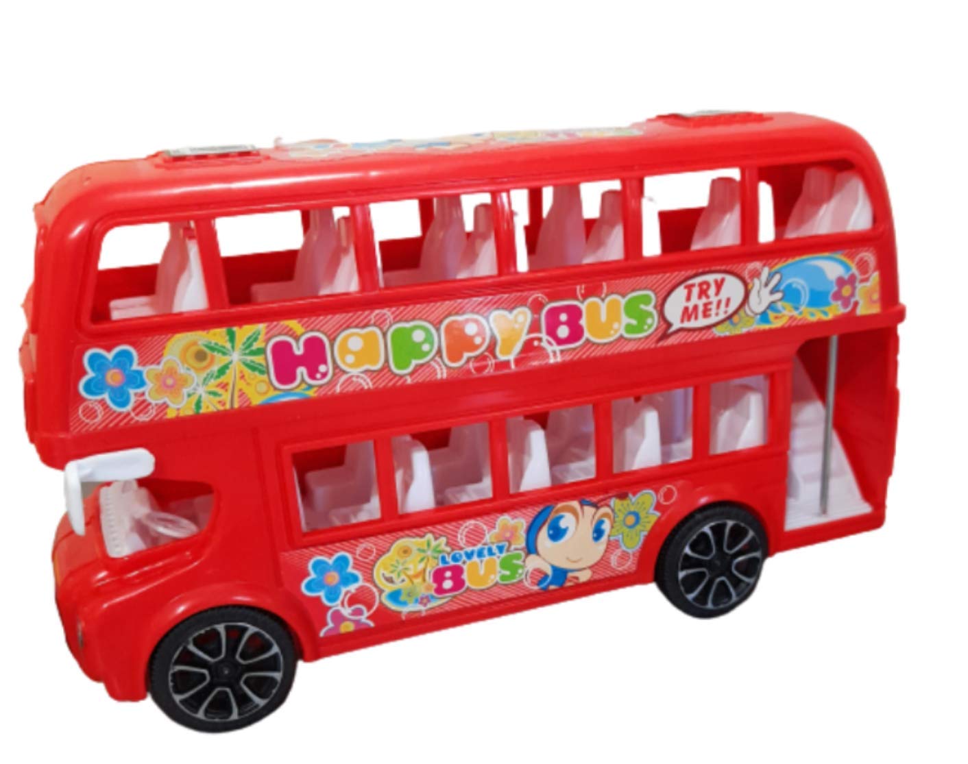 Picture of Plastic Model bus Double decker bus toy multicolor push and go bus toy multiexel model bus Multicolor 