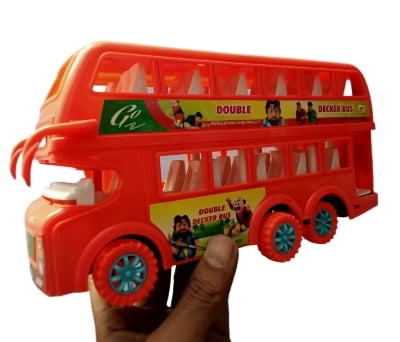 Picture of Plastic Model bus Double decker bus toy multicolor push and go bus toy multiexel model bus Multicolor 
