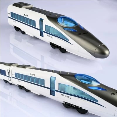 Picture of Train Toy, Vibrant Body Graphics, Pull Back Action Train, White & Blue, Age 3+ Years Multicolor 