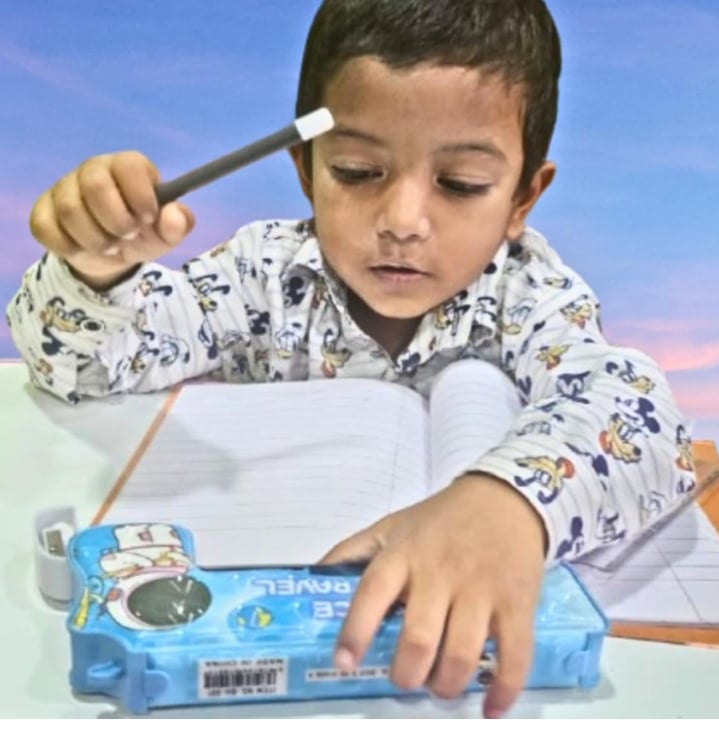 Picture of  Double side G-un Pencil case School|Geometry|Stationery|Pencil Box with Sharpener Multicolor 