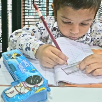 Picture of  Double side G-un Pencil case School|Geometry|Stationery|Pencil Box with Sharpener Multicolor 