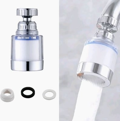 Picture of 360° Rotating Faucet Filter, Bathroom Faucet Filter, Sink Water Faucet Filter Removes Heavy Metals and Hard Water, Faucet Filter Purifier for Kitchen White 