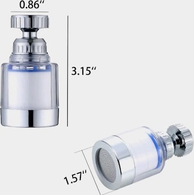 Picture of 360° Rotating Faucet Filter, Bathroom Faucet Filter, Sink Water Faucet Filter Removes Heavy Metals and Hard Water, Faucet Filter Purifier for Kitchen White 