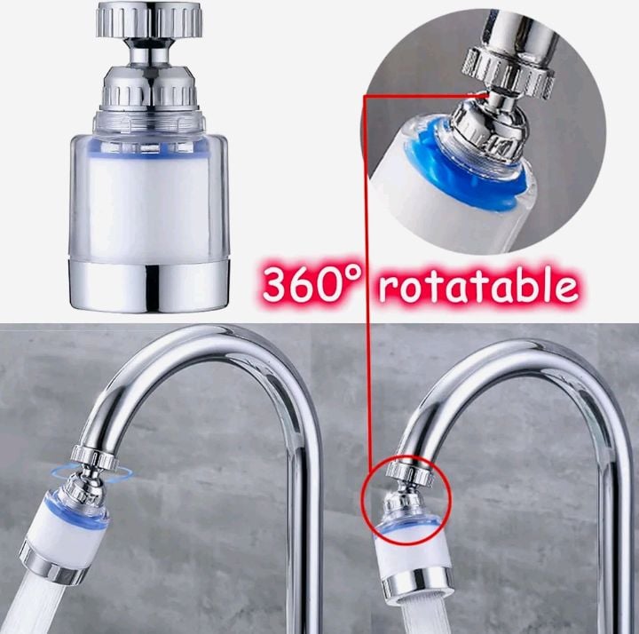 Picture of 360° Rotating Faucet Filter, Bathroom Faucet Filter, Sink Water Faucet Filter Removes Heavy Metals and Hard Water, Faucet Filter Purifier for Kitchen White 