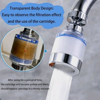 Picture of 360° Rotating Faucet Filter, Bathroom Faucet Filter, Sink Water Faucet Filter Removes Heavy Metals and Hard Water, Faucet Filter Purifier for Kitchen White 