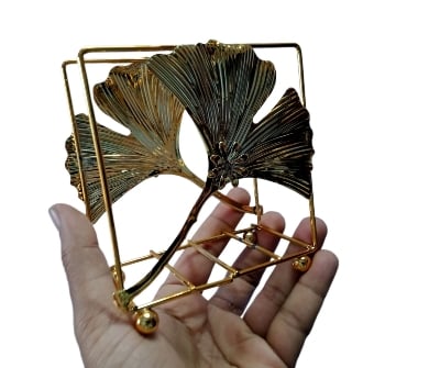 Picture of Creative Gold Metal Tissue Holder Storage Organizer Napkin Holder For Dinner Table Gold 
