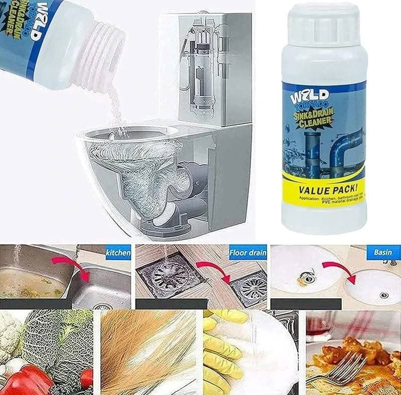 Picture of Wild Tornado Powerful Sink & Drain Cleaner  Powerful Clog Remover Effectively unclogs sinks, toilets, and drain pipes