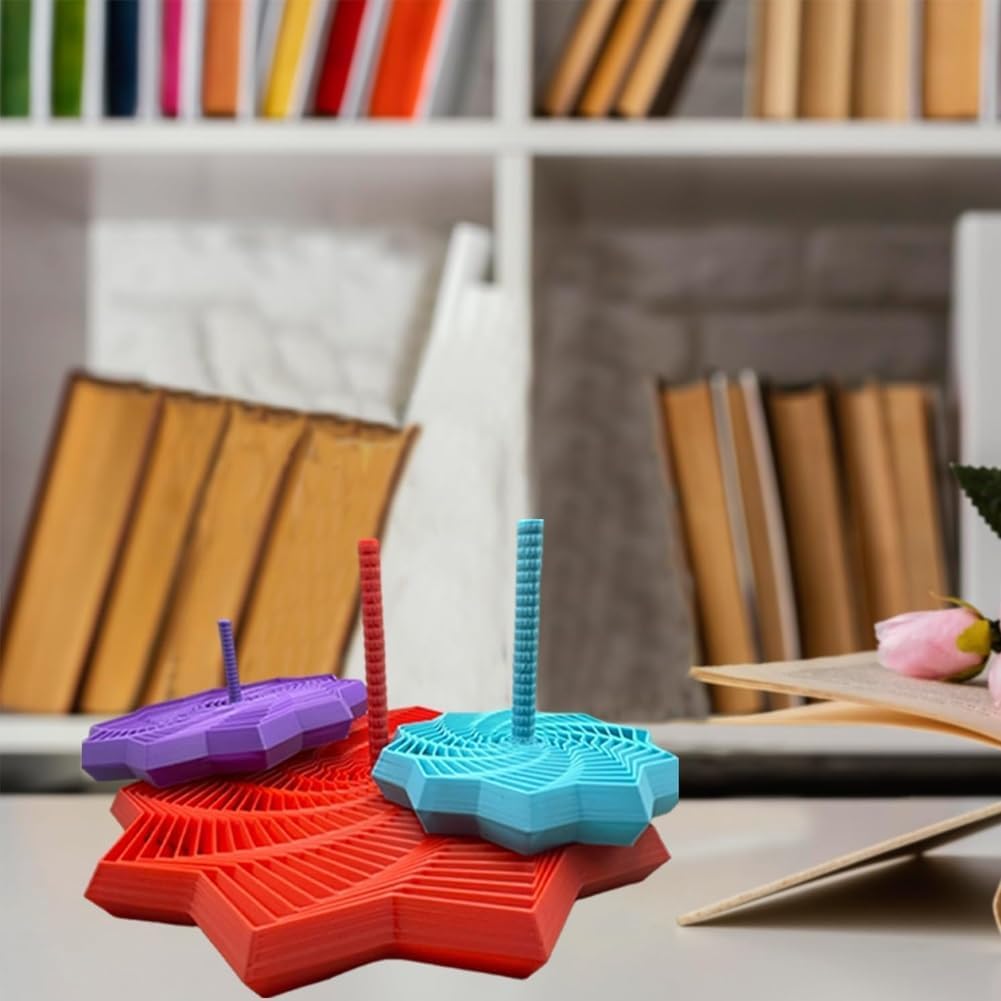 Picture of 3D Expanded Sensory Fidget Star, Expandable Fractal Fidget Hexagon with Handle, Honeycomb Whirling Spiral Design, Stress Relief Sensory Whirling Spiral for Office Multicolor 