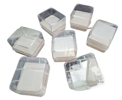 Picture of 6Pcs Mini Plastic Beads Storage Box Transparent Jewelry Storage Case Mini Clear Jewelry Box Organizer with Lid, Square Earplug Pill Storage Box Case for Small Items Bead Makeup Craft Project Containers  