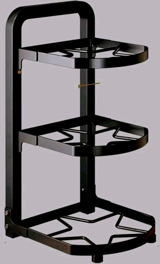 Picture of Kitchen Organization And Storage Pot Rack For Kitchen Organizer Adjustable Pots Shelves Countertop Under Sink Dishes Black 
