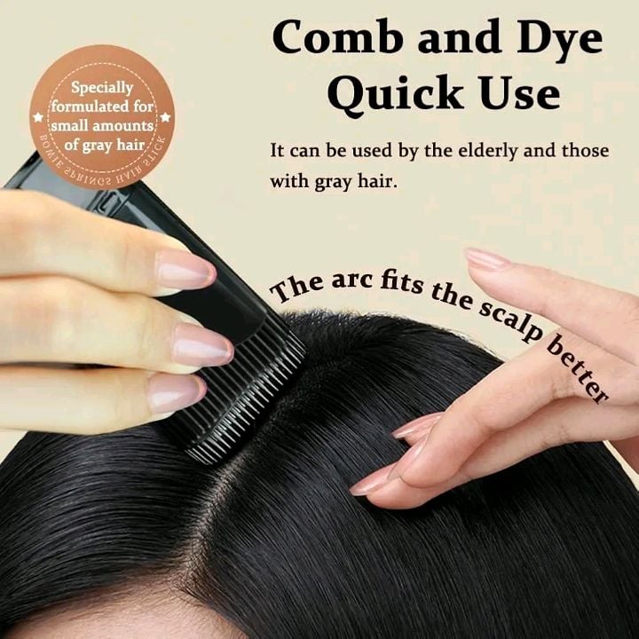 Picture of Portable Hair Dye Stick with Application Brush | Rotating Design, Beard Hair Dye Stick/Brush, Emergency Hair Dyeing, Long-lasting Waterproof and Sweatproof, Stylish Styling Tool Black 