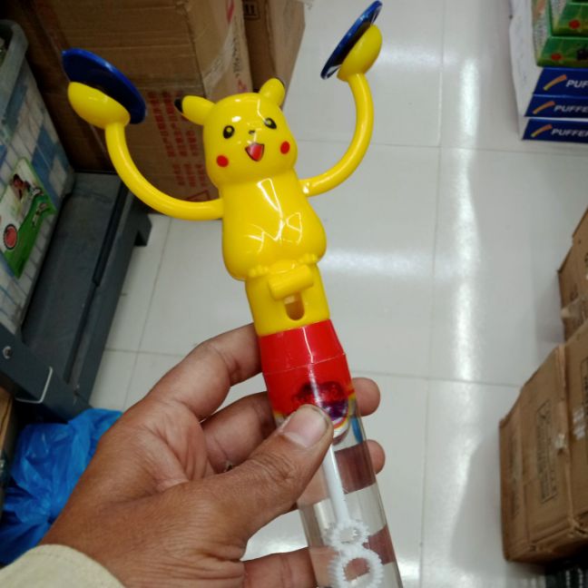 Picture of Pikachu Cartoons Toy with bouble Sale Hand for Kids Gift Yellow 