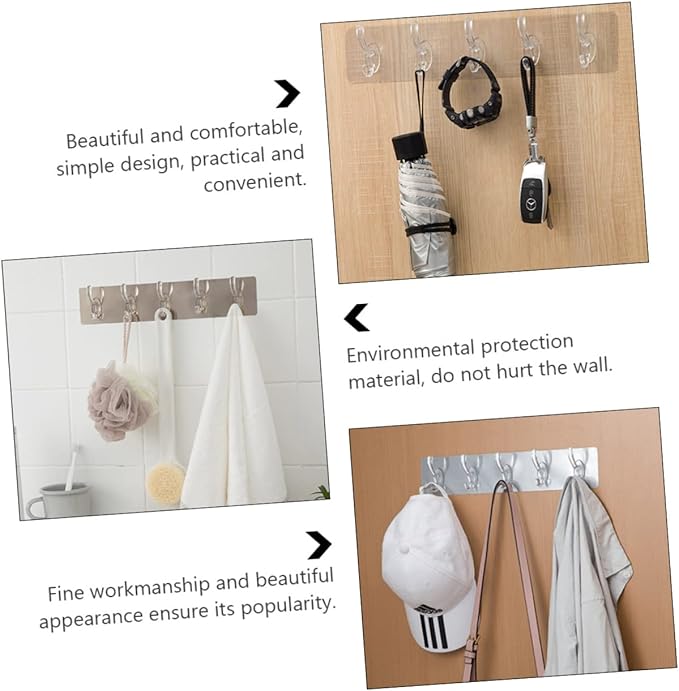 Picture of 1pcs acrylic hook plastic clothes hangers plastic hooks for hanging wall mounted coat rack wall hanger hooks rack wall coat hanger Multicolor 