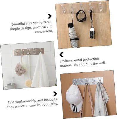 Picture of 1pcs acrylic hook plastic clothes hangers plastic hooks for hanging wall mounted coat rack wall hanger hooks rack wall coat hanger Multicolor 