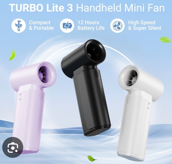 Picture of fan usbPortable Handheld Hair Dryer,USB Rechargeable Portable Blow Dryer Cordless,100000Rpm Duster,Power Electric Air Blower, for Yard Patio Car Lawn Cleaning Multicolor 