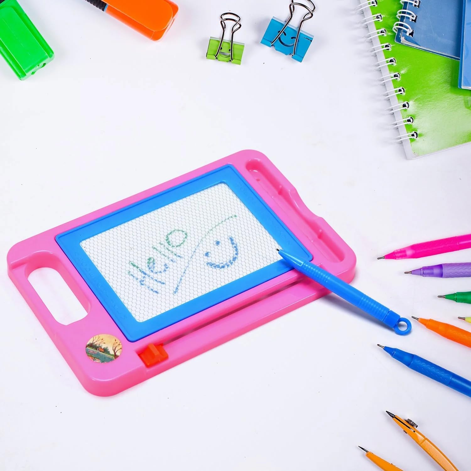 Picture of Magnetic Slate and Magnetic Pen Writing Slate Toy Multicolor 