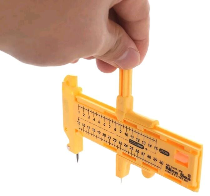 Picture of Compass Circle Cutter, Rotary Precision Cutting Circles for Paper Cardboard Rubber Leather Craft Tool Yellow 