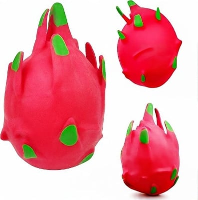 Picture of 2 Pcs Dragon Fruit Squishy Stress Ball Squeeze Fidget Toy for Kids & Adults | Sensory Stretch Ball for Anxiety Relief, Autism, ADHD & Focus | Soft, Durable Fruit Stress Toy Red 