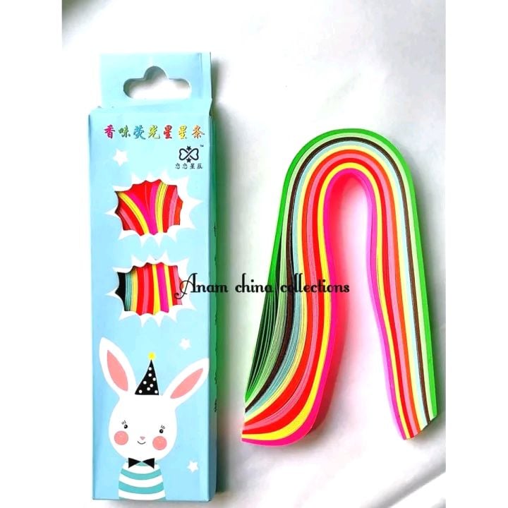 Picture of 1Box Small Quilling Paper Strips 5mm width, 9.5inch long, 10 colors, 15 trips of each colour Multicolor 