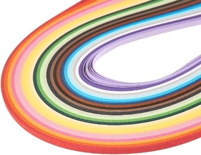 Picture of 1Box Small Quilling Paper Strips 5mm width, 9.5inch long, 10 colors, 15 trips of each colour Multicolor 