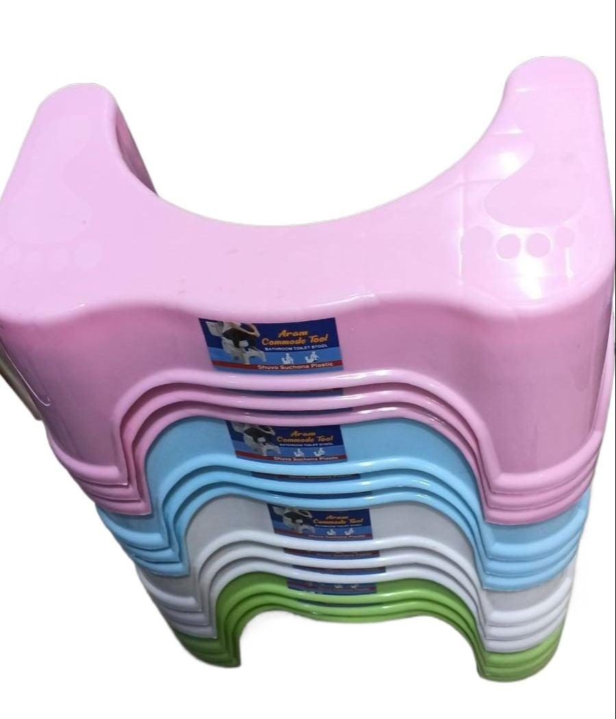 Picture of Dr's Advise Perfect Posture Plastic Squat Potty Step Stool for Western Toilet Scientific Angle, Anti-Slip, Anti-Constipation Multicolor 
