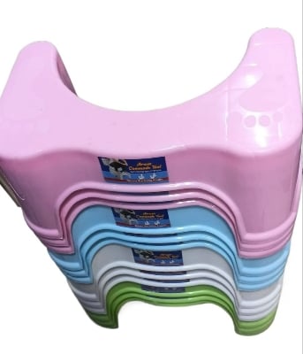 Picture of Dr's Advise Perfect Posture Plastic Squat Potty Step Stool for Western Toilet Scientific Angle, Anti-Slip, Anti-Constipation Multicolor 