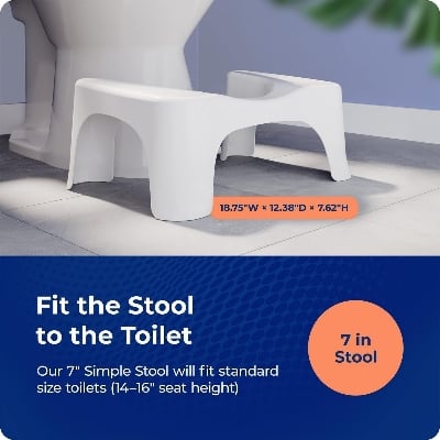 Picture of Dr's Advise Perfect Posture Plastic Squat Potty Step Stool for Western Toilet Scientific Angle, Anti-Slip, Anti-Constipation Multicolor 