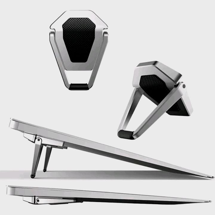 Picture of Laptop Folding Stand -Metal Foldable Portable Laptop Stand- For for Apple Macbook Pro Air Computer Accessories Silver 