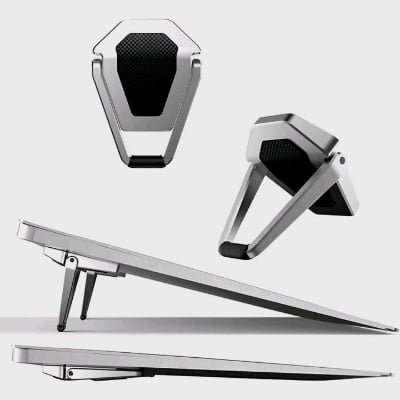 Picture of Laptop Folding Stand -Metal Foldable Portable Laptop Stand- For for Apple Macbook Pro Air Computer Accessories Silver 