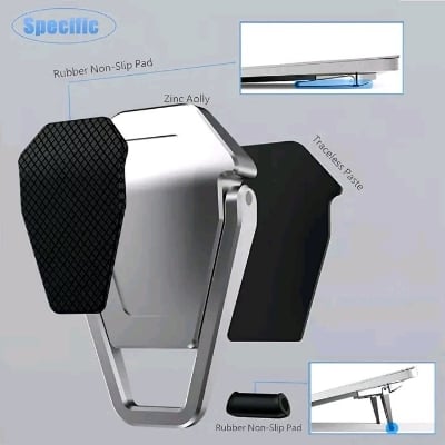 Picture of Laptop Folding Stand -Metal Foldable Portable Laptop Stand- For for Apple Macbook Pro Air Computer Accessories Silver 