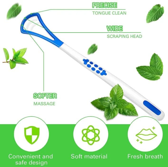 Picture of Tongue Scraper Cleaner Tongue Scrapers with Travel Handy Case for Adults, Kids, Healthy Oral Care, Easy Multicolor 